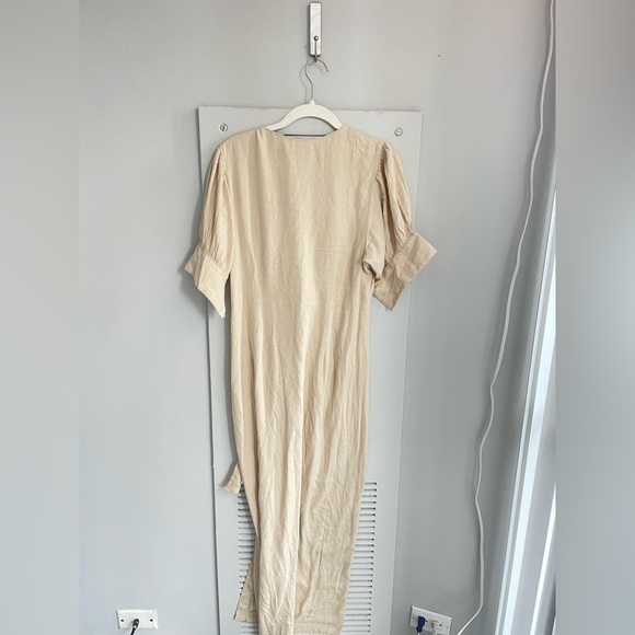 FREE PEOPLE Stone Summer Vintage Tie Front Maxi Dress M - Picture 5 of 6